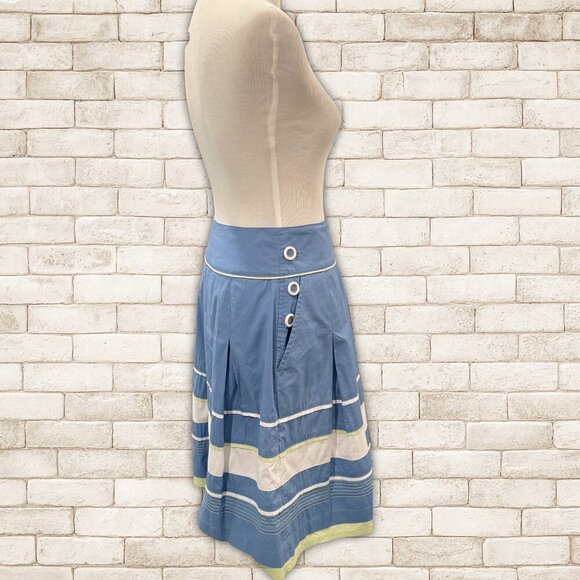 Retro TALBOTS Skirt Color Block/Stripes 50's style Size 4 - Picture 2 of 8